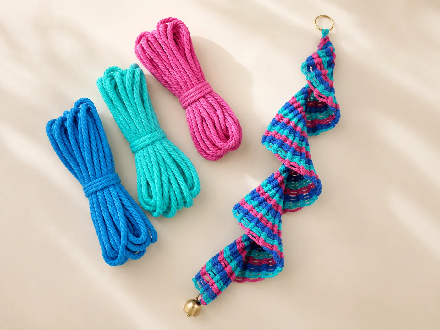 Create a Colorful Spiral Hanging with a Decorative Bell