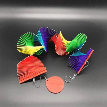MakeEyes Rainbow Spiral Wind Spinner – Colorful Wooden Hanging Decor for Porch, Window & Garden