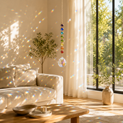 MakeEyes™ Crystal Rainbow Suncatcher – Hanging Prism Window Decor with Crystal Beads