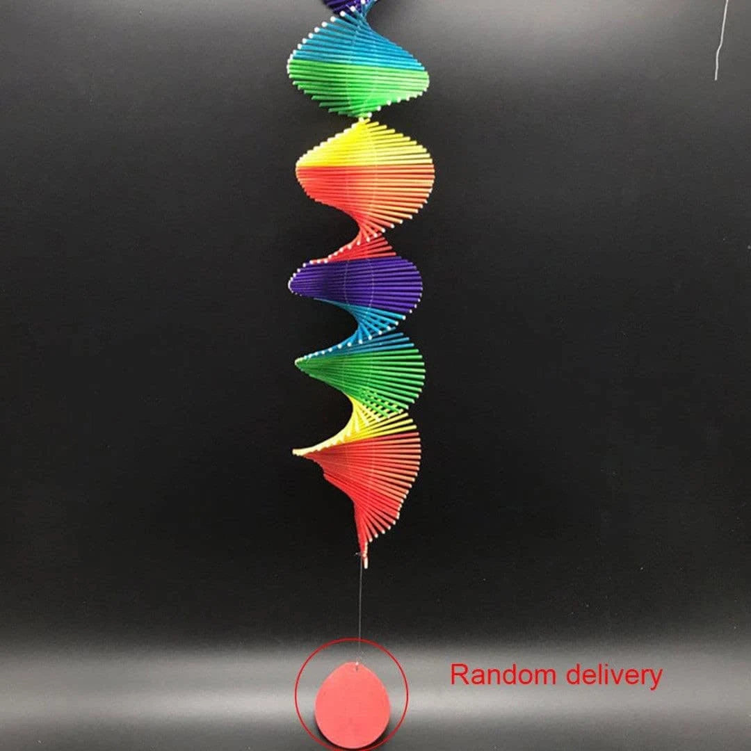 MakeEyes Rainbow Spiral Wind Spinner – Colorful Wooden Hanging Decor for Porch, Window & Garden