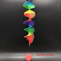 MakeEyes Rainbow Spiral Wind Spinner – Colorful Wooden Hanging Decor for Porch, Window & Garden