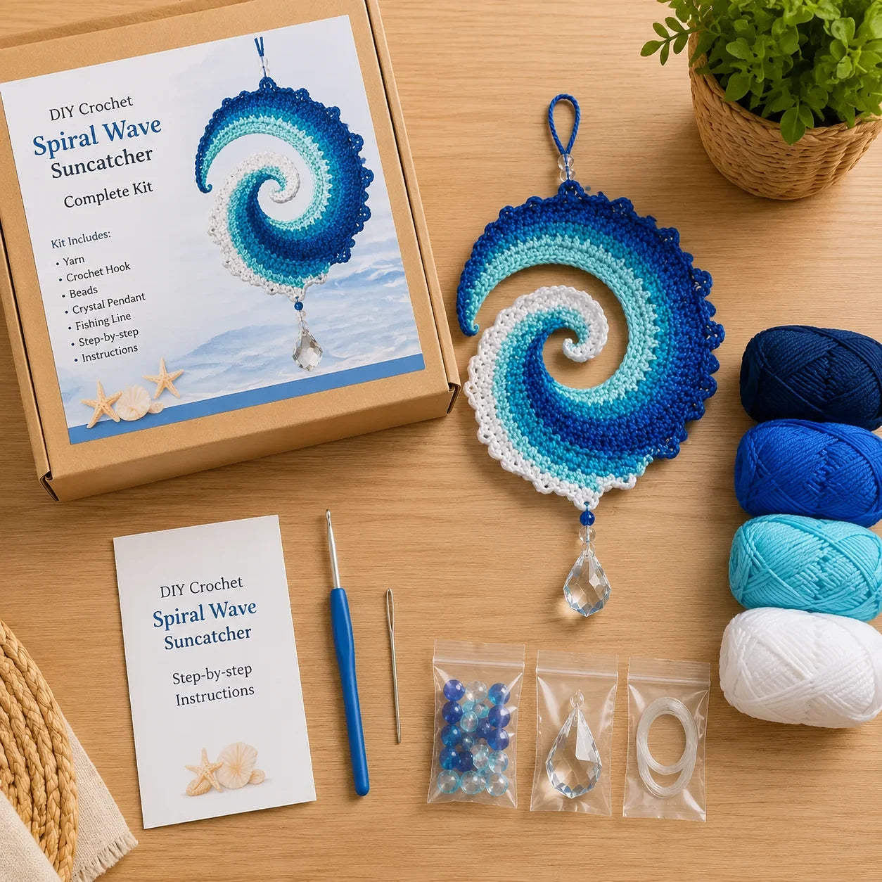 Ocean Wave Crochet Wind Spinner DIY Kit