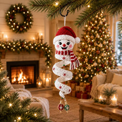 Crochet Snowman Spiral Ornament PDF Pattern – DIY Christmas Hanging Decoration Tutorial
