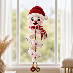Crochet Snowman Spiral Ornament PDF Pattern – DIY Christmas Hanging Decoration Tutorial