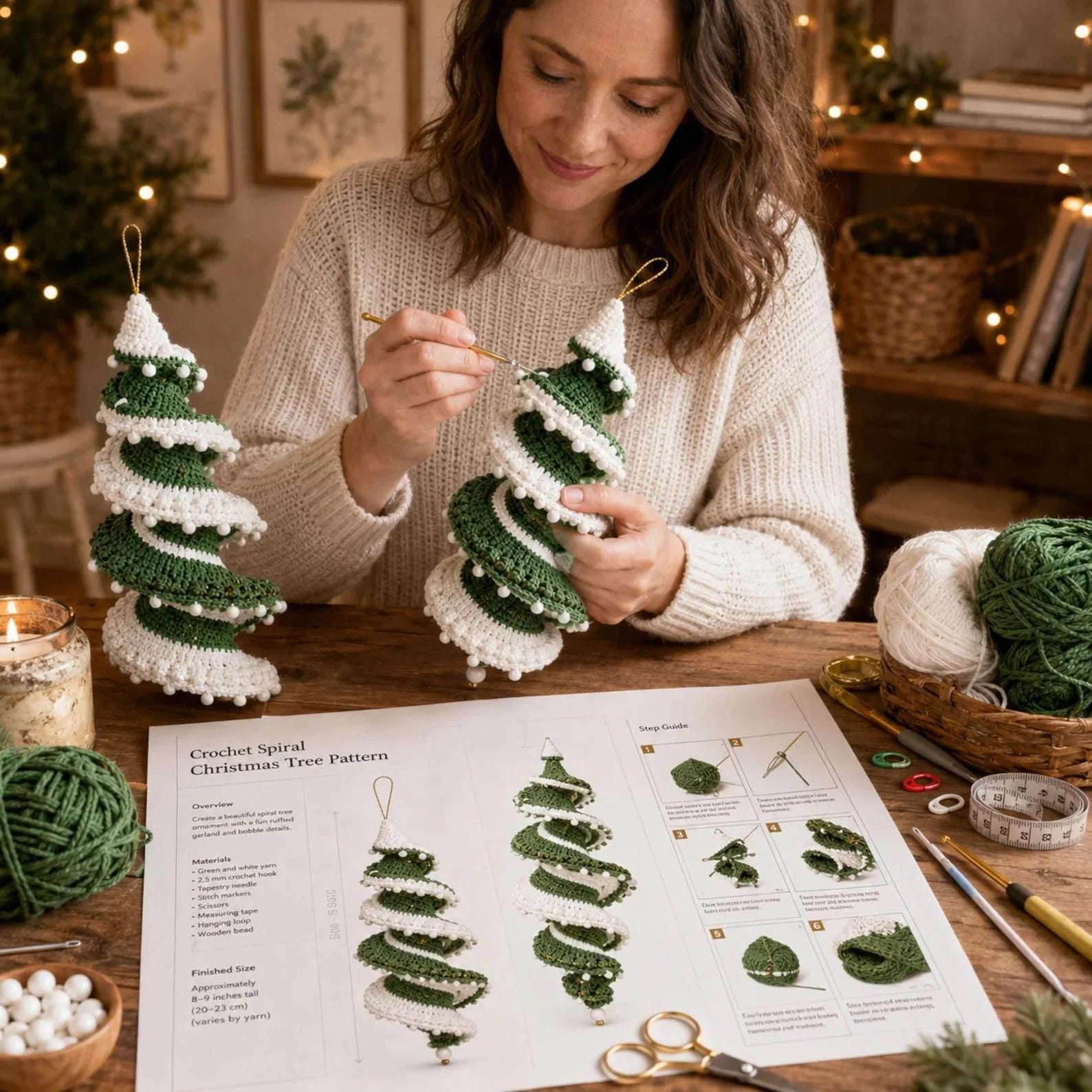 Crochet Christmas Tree PDF Pattern – DIY Holiday Decoration Digital Download Tutorial